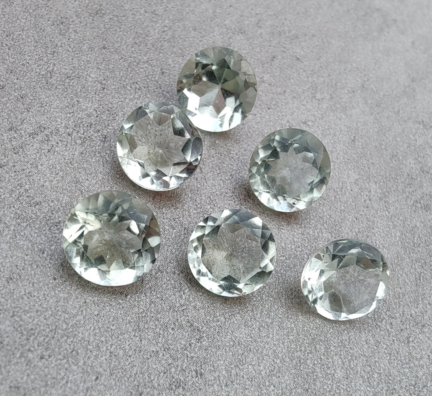 AAA+ QUALITY NATURAL GREEN AMETHYST ROUND SHAPE FACETED CUT CALIBRATED GEMSTONES