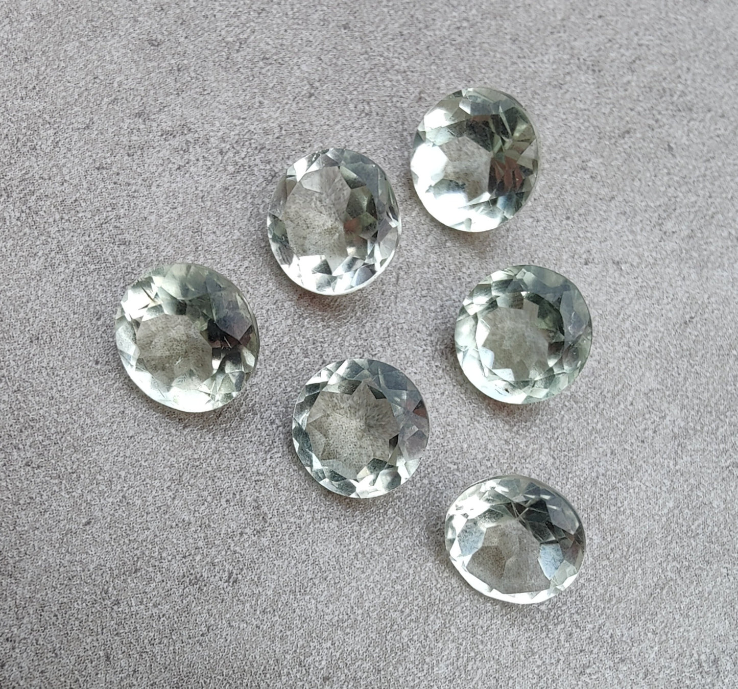 AAA+ QUALITY NATURAL GREEN AMETHYST ROUND SHAPE FACETED CUT CALIBRATED GEMSTONES