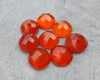 NATURAL CARNELIAN ROUND SHAPE ROSE CUT FLAT BACK CALIBRATED GEMSTONES, ALL SIZES AVAILABLE