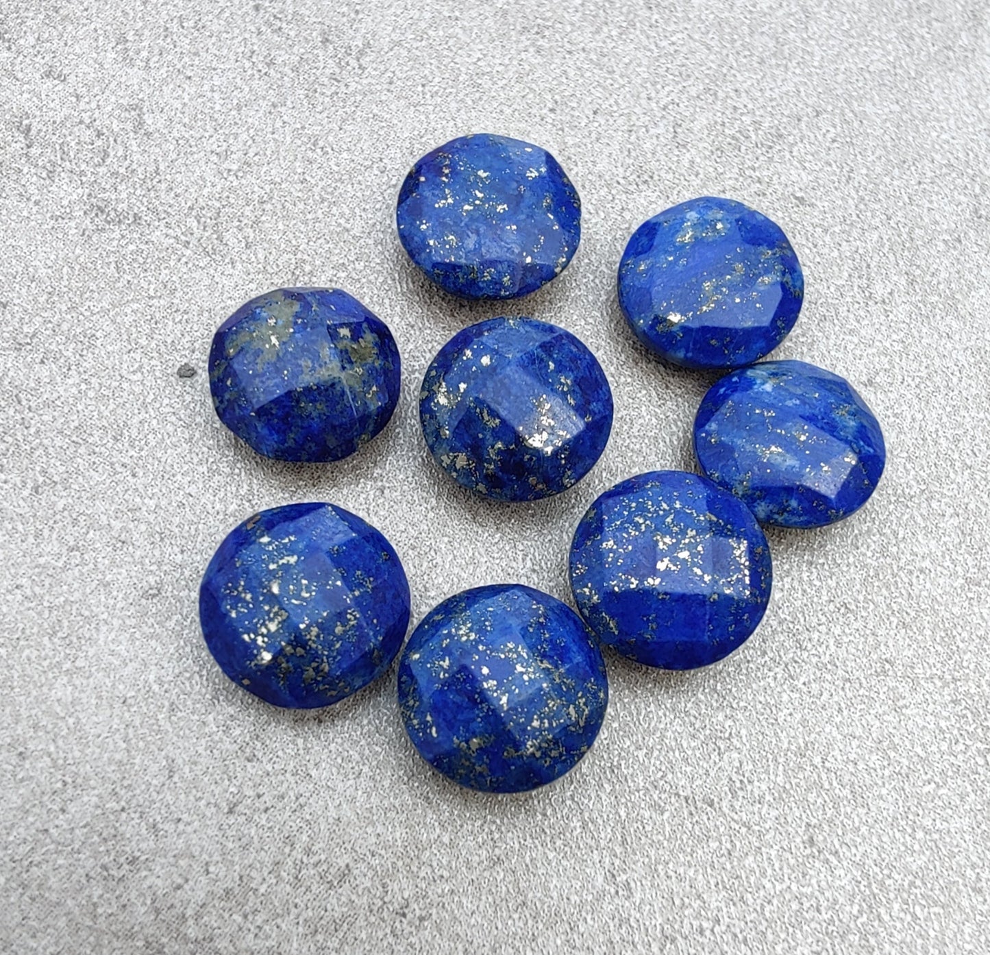 NATURAL LAPIS LAZULI ROUND SHAPE BRIOLETTE CHECKER CUT CALIBRATED WHOLESALE GEMSTONES, ALL SIZES AVAILABLE