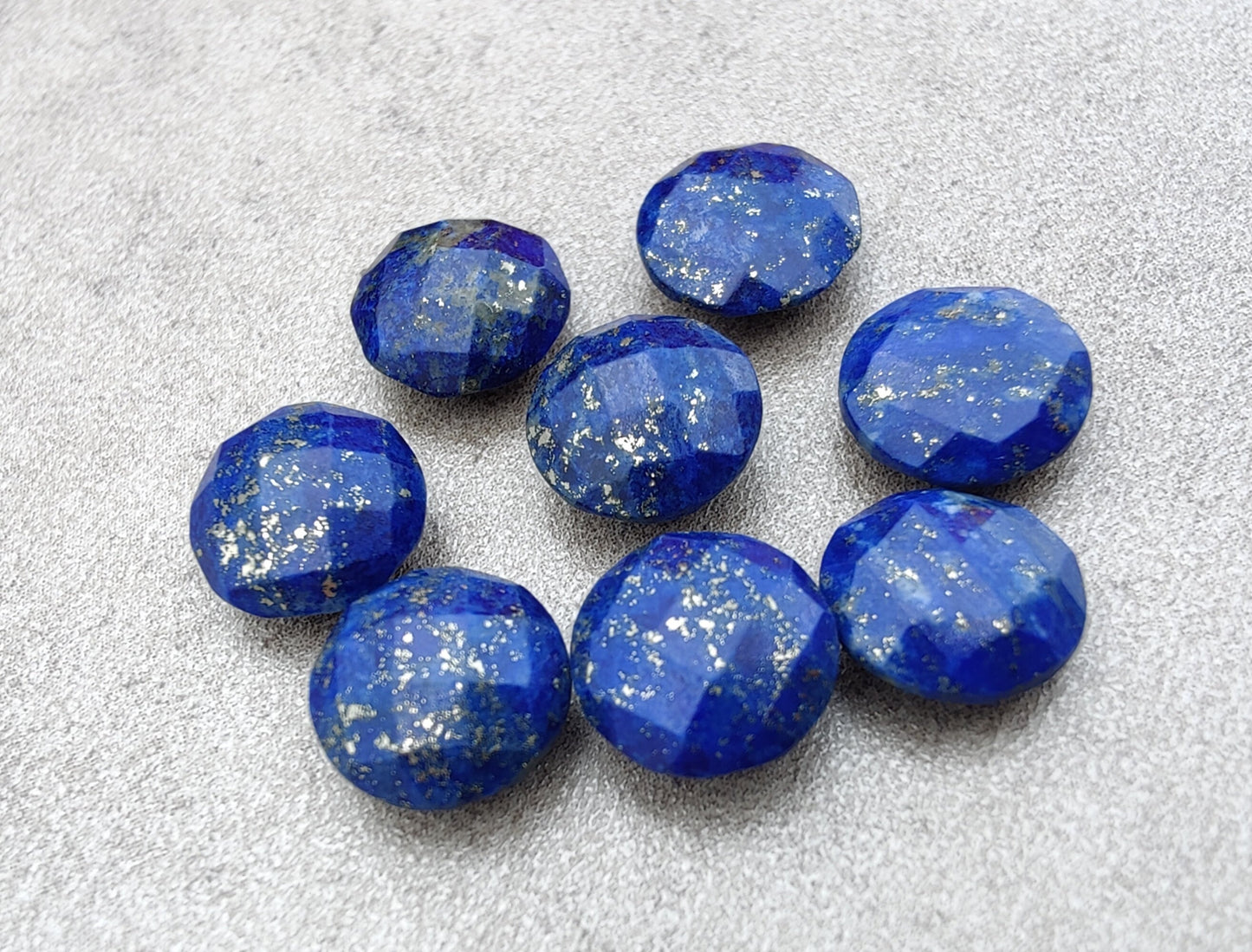 NATURAL LAPIS LAZULI ROUND SHAPE BRIOLETTE CHECKER CUT CALIBRATED WHOLESALE GEMSTONES, ALL SIZES AVAILABLE