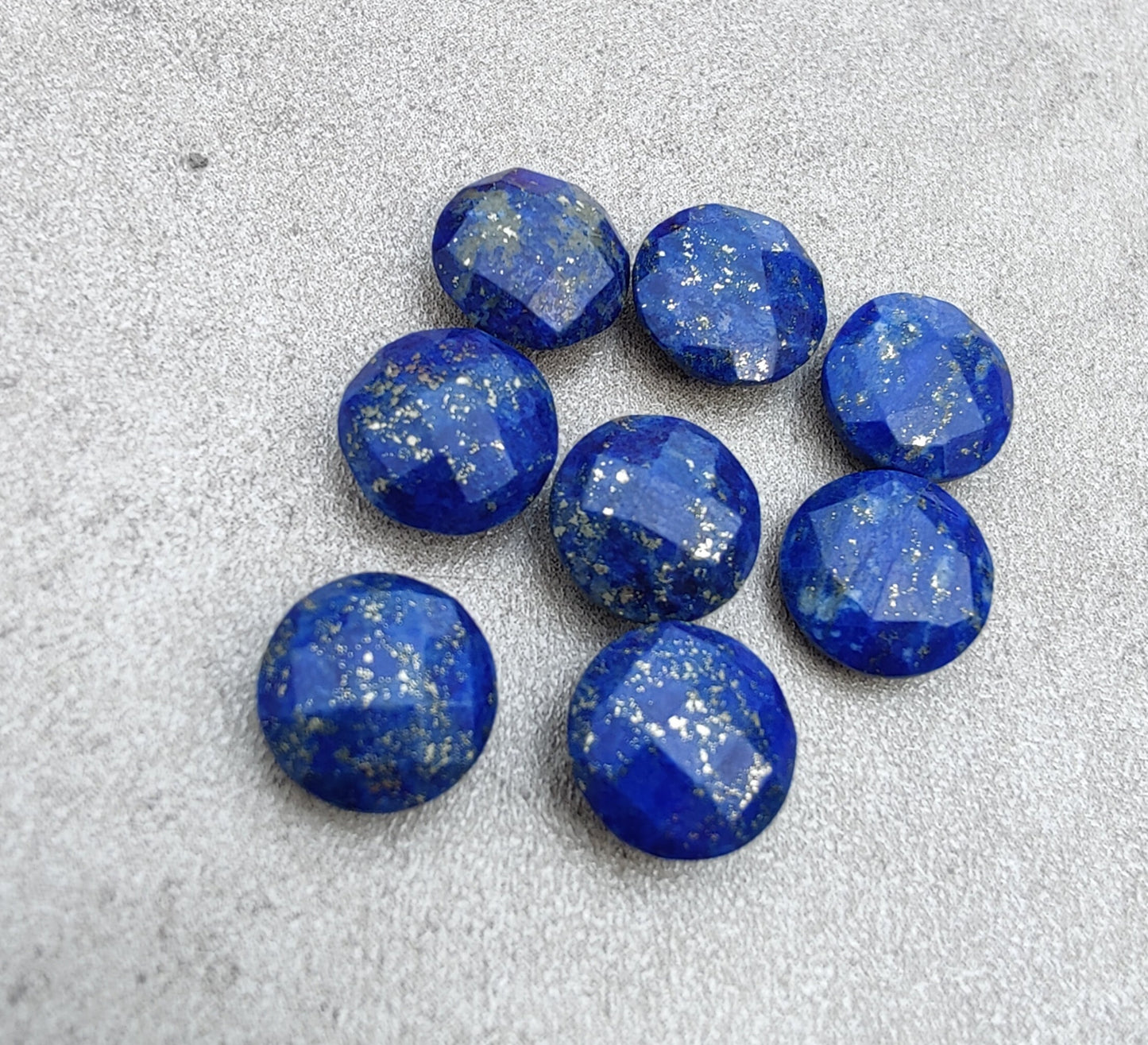 NATURAL LAPIS LAZULI ROUND SHAPE BRIOLETTE CHECKER CUT CALIBRATED WHOLESALE GEMSTONES, ALL SIZES AVAILABLE