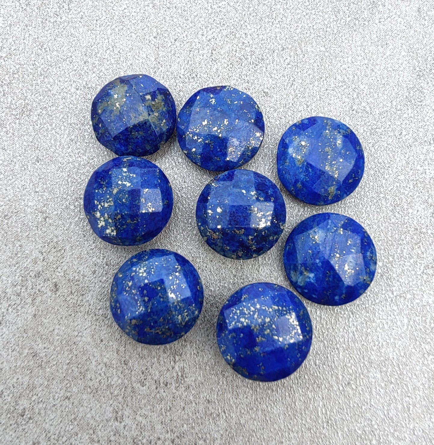NATURAL LAPIS LAZULI ROUND SHAPE BRIOLETTE CHECKER CUT CALIBRATED WHOLESALE GEMSTONES, ALL SIZES AVAILABLE