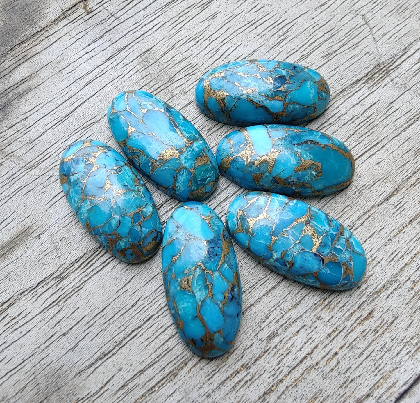 AAA+ QUALITY NATURAL BLUE COPPER TURQUOISE BIG OVAL SHAPE CABOCHON FLAT BACK CALIBRATED GEMSTONES, ALL SIZES AVAILABLE