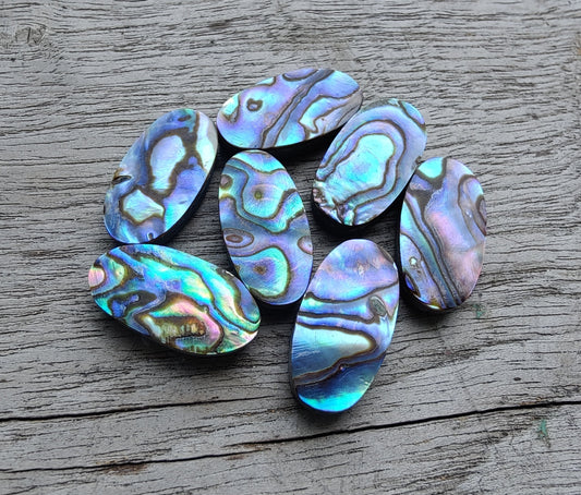 NATURAL ABALONE SHELL CABOCHON FLAT BACK BIG OVAL SHAPE CALIBRATED GEMSTONES, ALL SIZES AVAILABLE