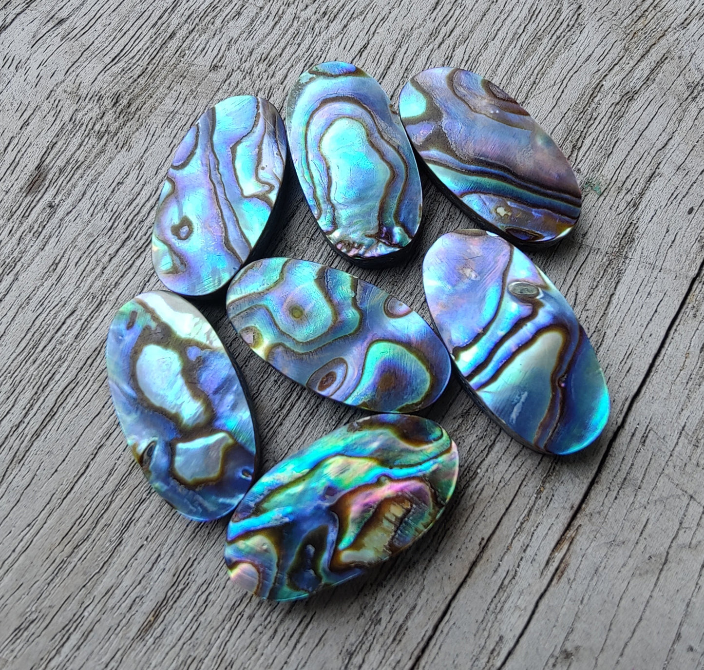 NATURAL ABALONE SHELL CABOCHON FLAT BACK BIG OVAL SHAPE CALIBRATED GEMSTONES, ALL SIZES AVAILABLE