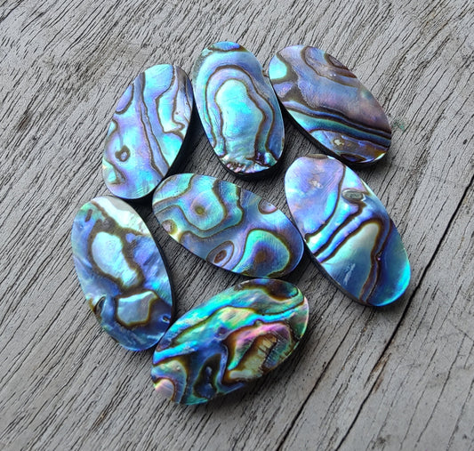 NATURAL ABALONE SHELL CABOCHON FLAT BACK BIG OVAL SHAPE CALIBRATED GEMSTONES, ALL SIZES AVAILABLE