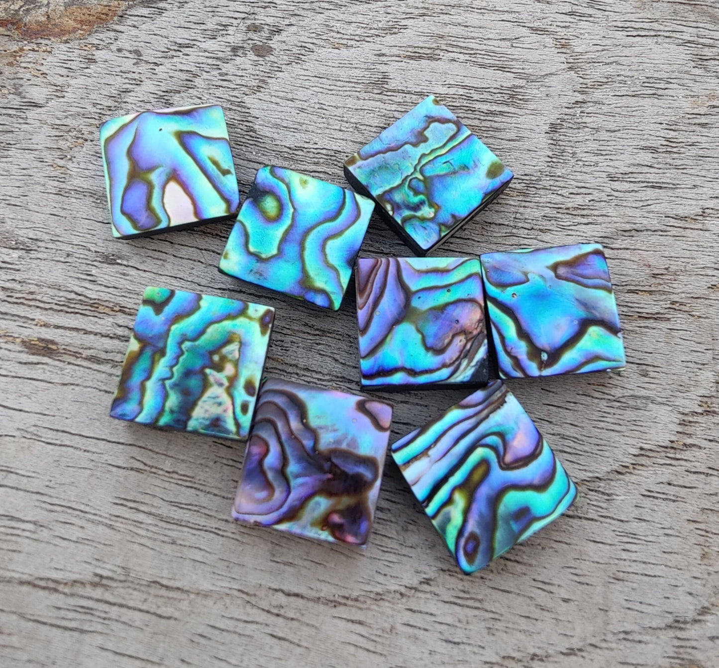 AAA+ QUALITY NATURAL ABALONE SHELL SQUARE SHAPE FLAT BACK CABOCHON CALIBRATED GEMSTONES, ALL SIZES AVAILABLE