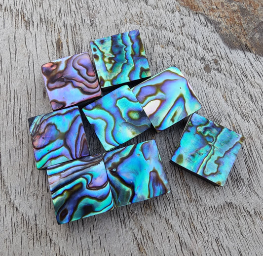 AAA+ QUALITY NATURAL ABALONE SHELL SQUARE SHAPE FLAT BACK CABOCHON CALIBRATED GEMSTONES, ALL SIZES AVAILABLE