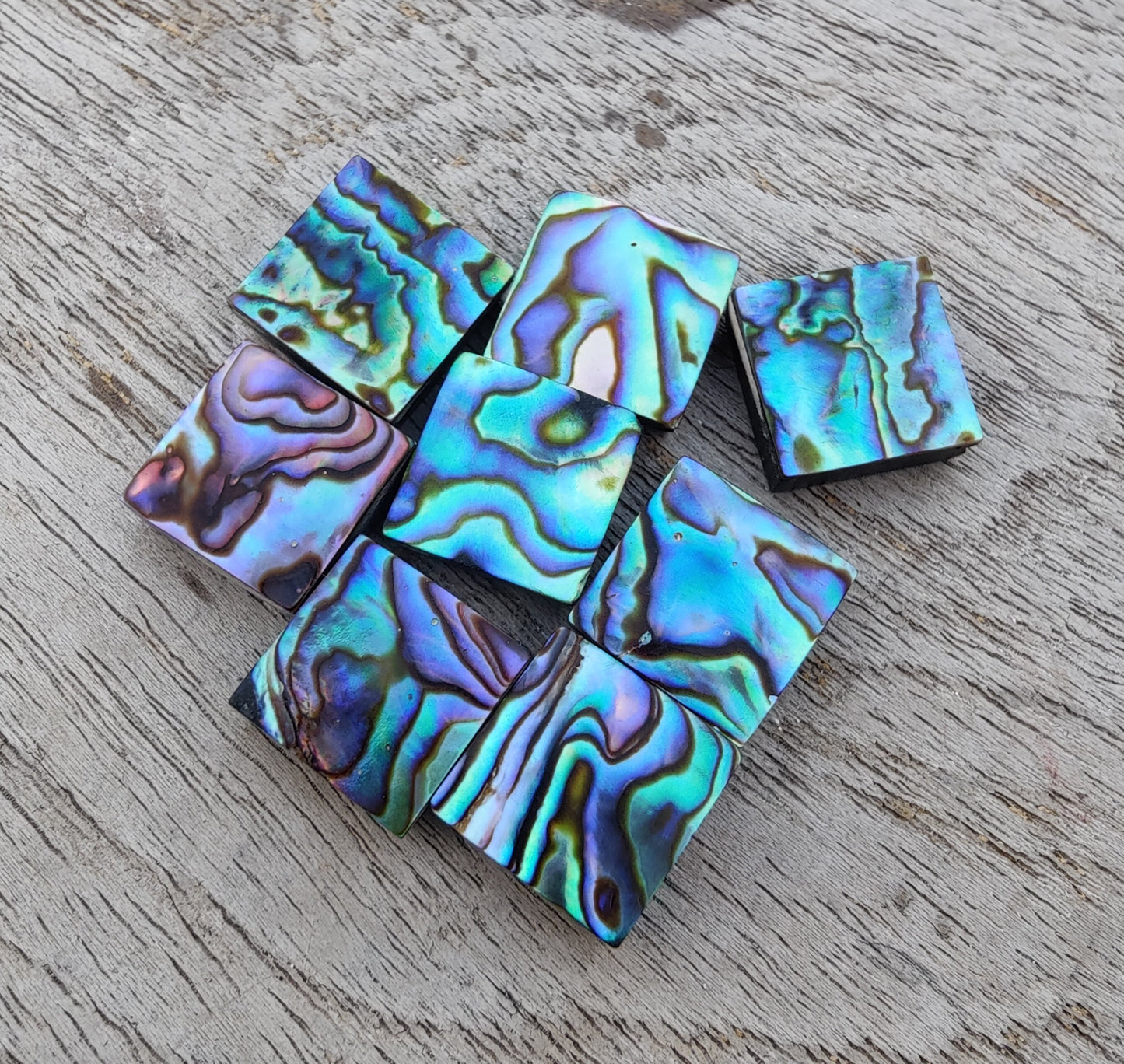 AAA+ QUALITY NATURAL ABALONE SHELL SQUARE SHAPE FLAT BACK CABOCHON CALIBRATED GEMSTONES, ALL SIZES AVAILABLE