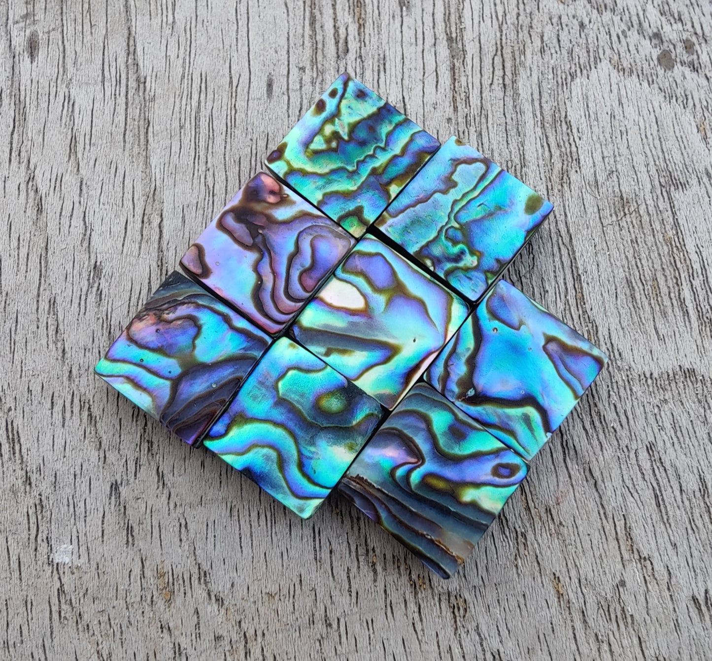 AAA+ QUALITY NATURAL ABALONE SHELL SQUARE SHAPE FLAT BACK CABOCHON CALIBRATED GEMSTONES, ALL SIZES AVAILABLE