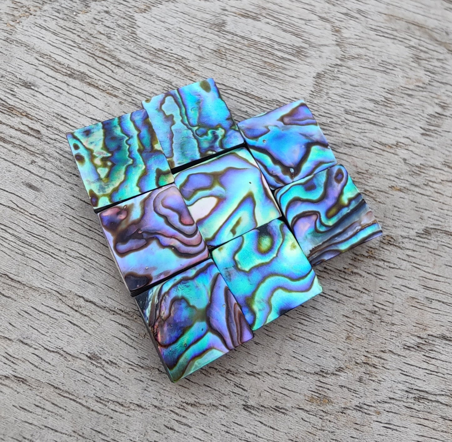 AAA+ QUALITY NATURAL ABALONE SHELL SQUARE SHAPE FLAT BACK CABOCHON CALIBRATED GEMSTONES, ALL SIZES AVAILABLE