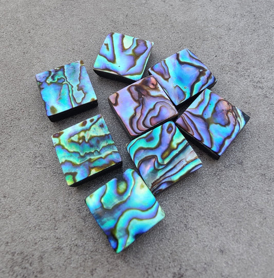 AAA+ QUALITY NATURAL ABALONE SHELL SQUARE SHAPE FLAT BACK CABOCHON CALIBRATED GEMSTONES, ALL SIZES AVAILABLE