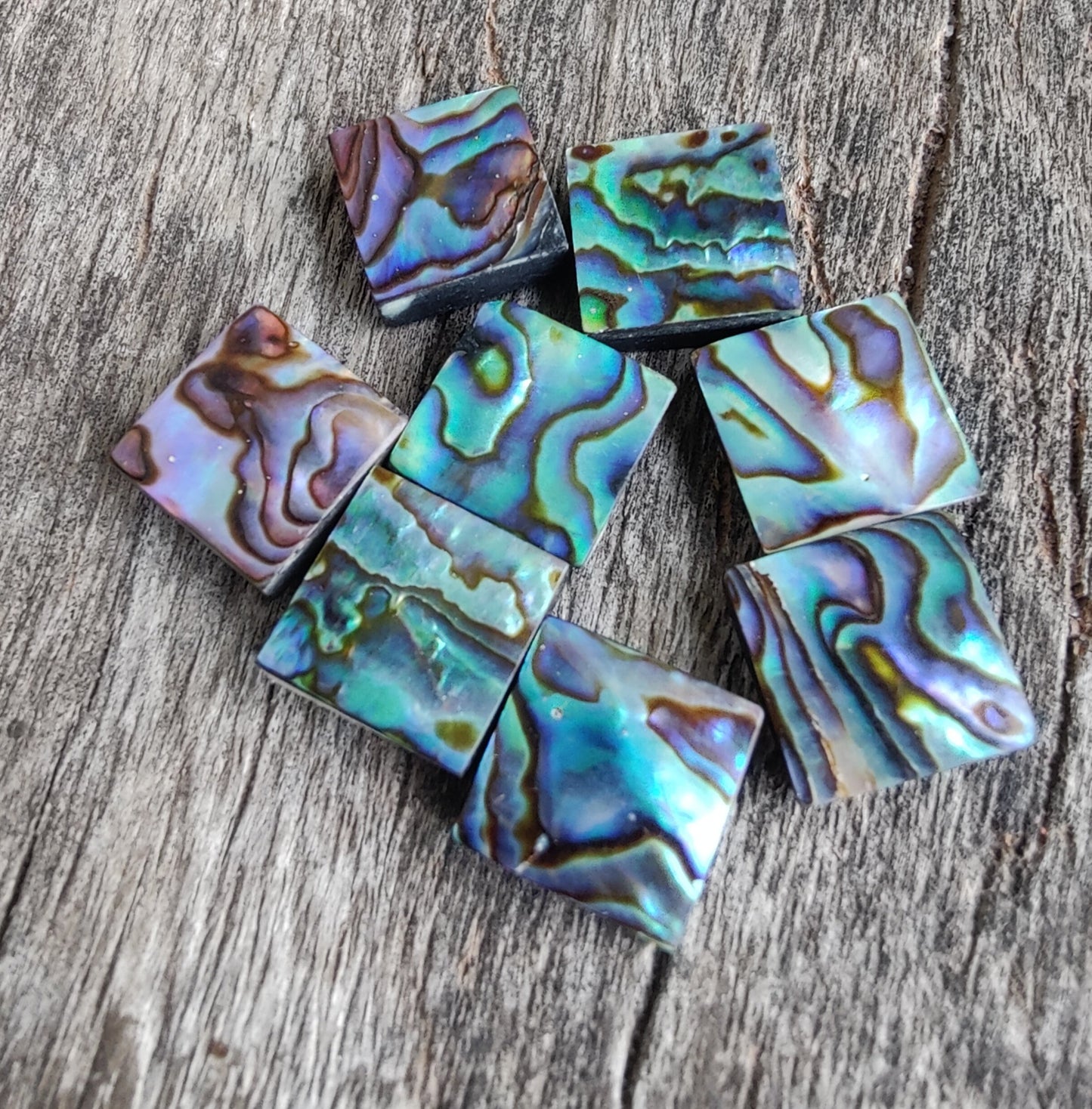 AAA+ QUALITY NATURAL ABALONE SHELL SQUARE SHAPE FLAT BACK CABOCHON CALIBRATED GEMSTONES, ALL SIZES AVAILABLE