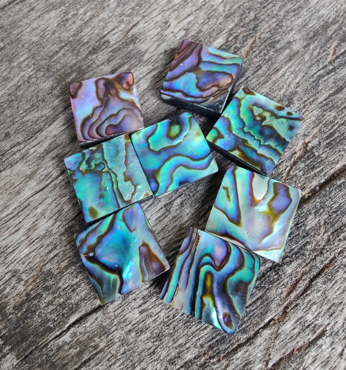 AAA+ QUALITY NATURAL ABALONE SHELL SQUARE SHAPE FLAT BACK CABOCHON CALIBRATED GEMSTONES, ALL SIZES AVAILABLE