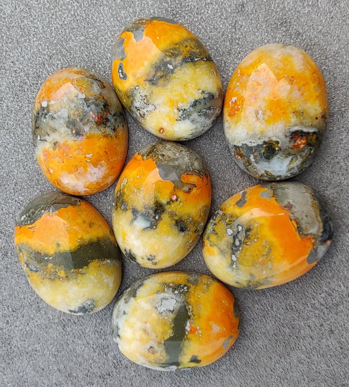 AAA+ QUALITY NATURAL BUMBLEBEE JASPER OVAL SHAPE CABOCHON FLAT BACK CALIRATED GEMSTONES, ALL SIZES AVAILABLE