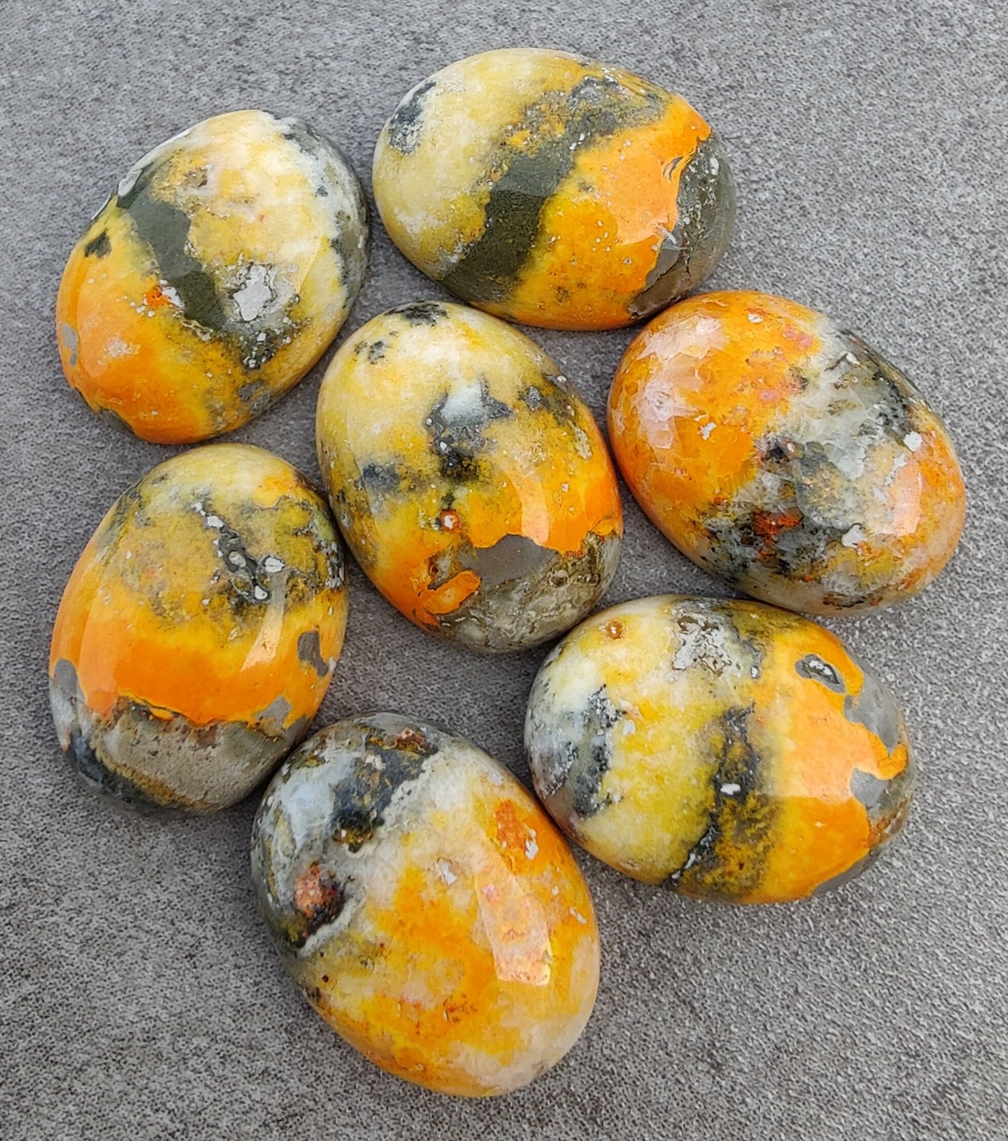 AAA+ QUALITY NATURAL BUMBLEBEE JASPER OVAL SHAPE CABOCHON FLAT BACK CALIRATED GEMSTONES, ALL SIZES AVAILABLE