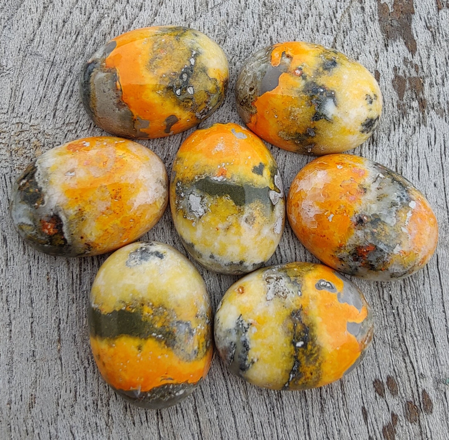 AAA+ QUALITY NATURAL BUMBLEBEE JASPER OVAL SHAPE CABOCHON FLAT BACK CALIRATED GEMSTONES, ALL SIZES AVAILABLE