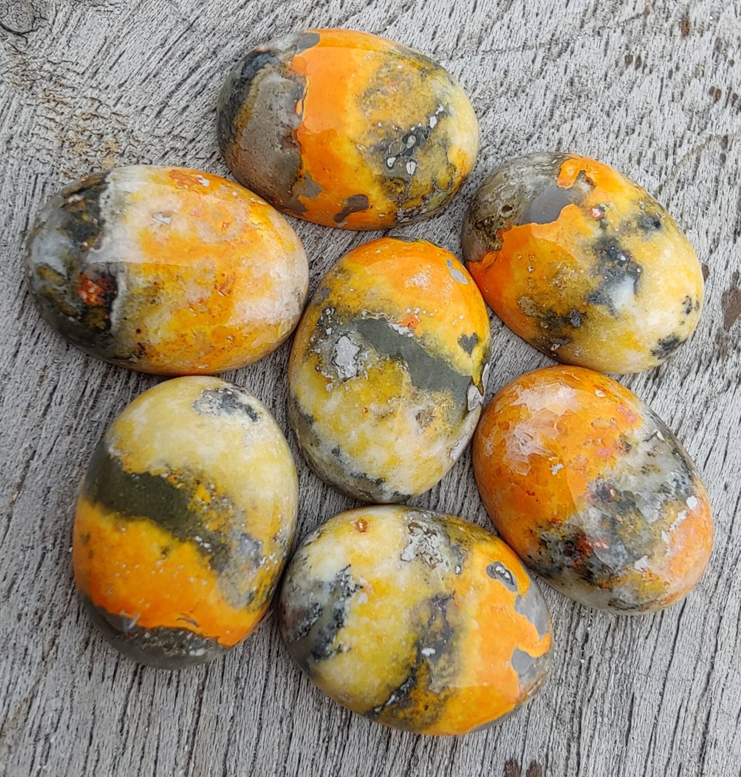 AAA+ QUALITY NATURAL BUMBLEBEE JASPER OVAL SHAPE CABOCHON FLAT BACK CALIRATED GEMSTONES, ALL SIZES AVAILABLE