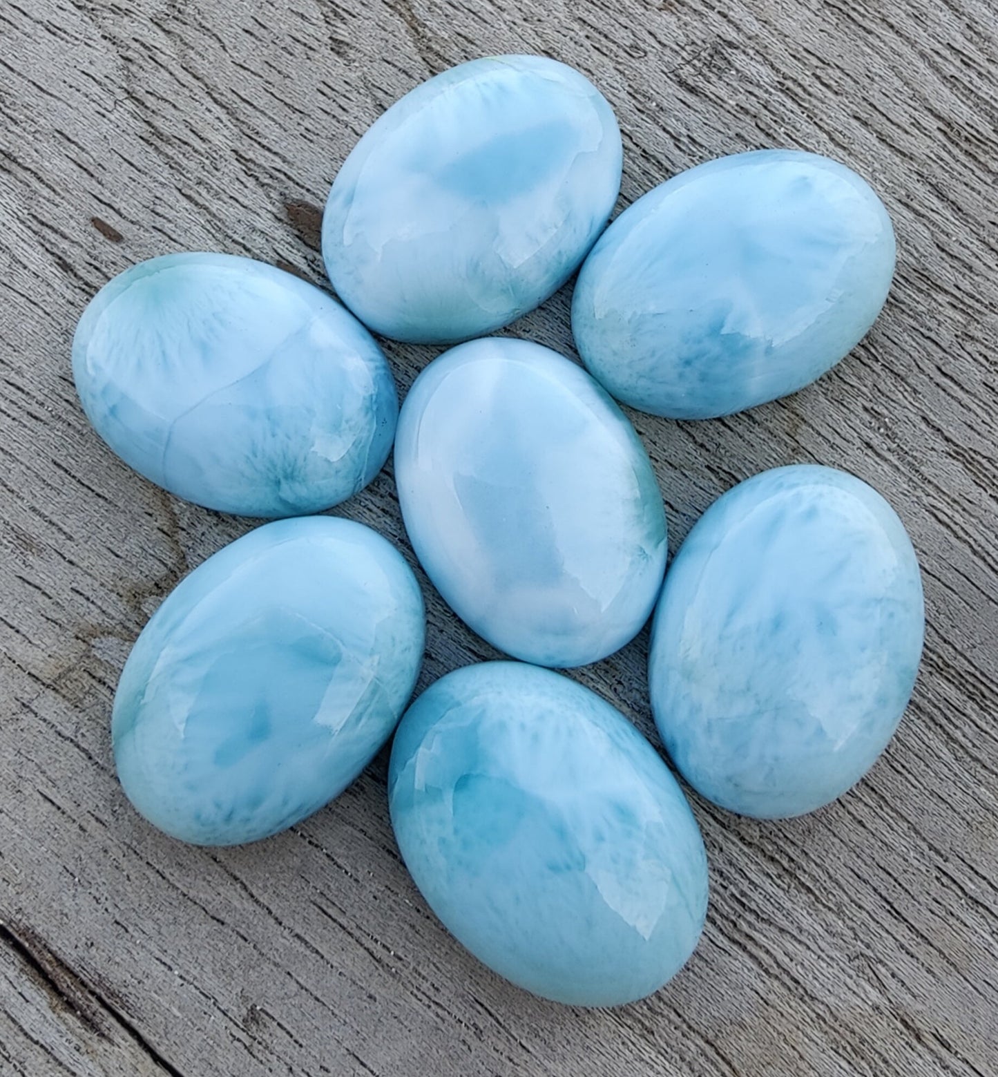 AAA+ QUALITY NATURAL LARIMAR OVAL SHAPE CABOCHON FLAT BACK CALIBRATED WHOLESALE GEMSTONES, ALL SIZES AVAILABLE