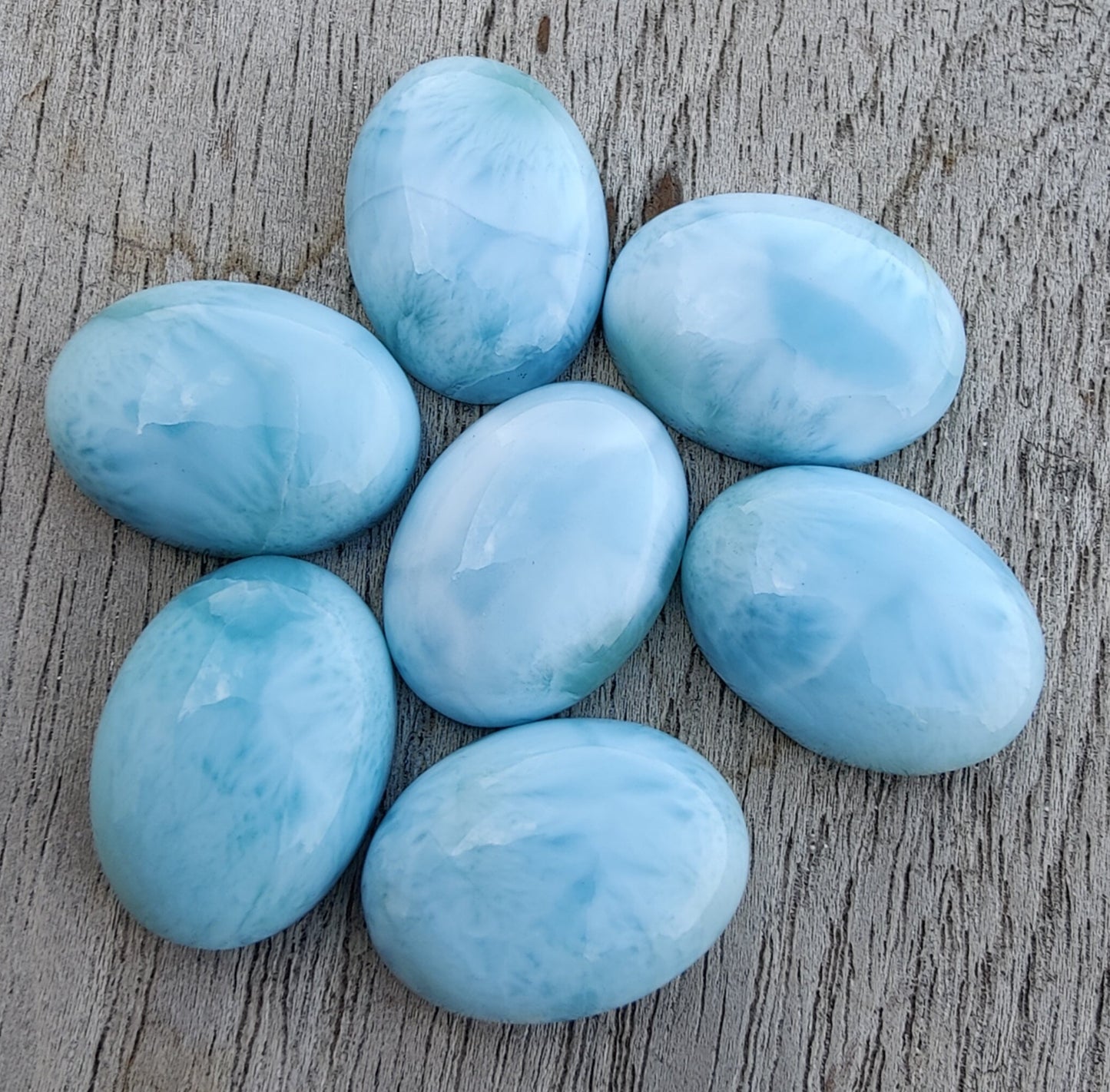 AAA+ QUALITY NATURAL LARIMAR OVAL SHAPE CABOCHON FLAT BACK CALIBRATED WHOLESALE GEMSTONES, ALL SIZES AVAILABLE