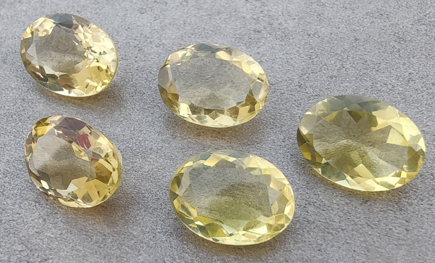 AAA+ QUALITY NATURAL LEMON QUARTZ OVAL SHAPE FACETED CUT FLAT BACK CALIBRATED WHOLESALE GEMSTONES, ALL SIZES AVAILABLE