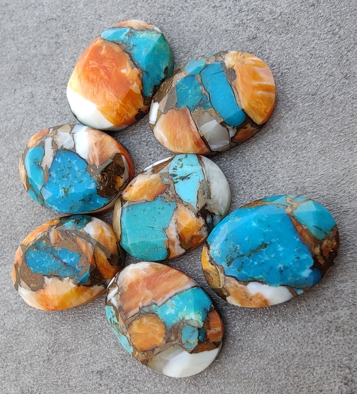AAA+ QUALITY NATURAL OYSTER TURQUOISE OVAL SHAPE FACETED CUT FLAT BACK CALIBRATED WHOLESALE GEMSTONES, ALL SIZES AVAILABLE