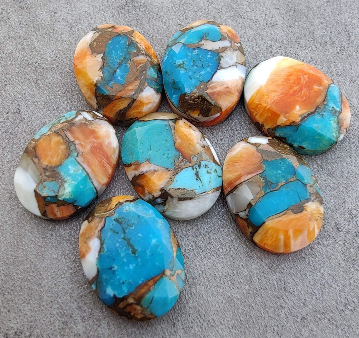 AAA+ QUALITY NATURAL OYSTER TURQUOISE OVAL SHAPE FACETED CUT FLAT BACK CALIBRATED WHOLESALE GEMSTONES, ALL SIZES AVAILABLE