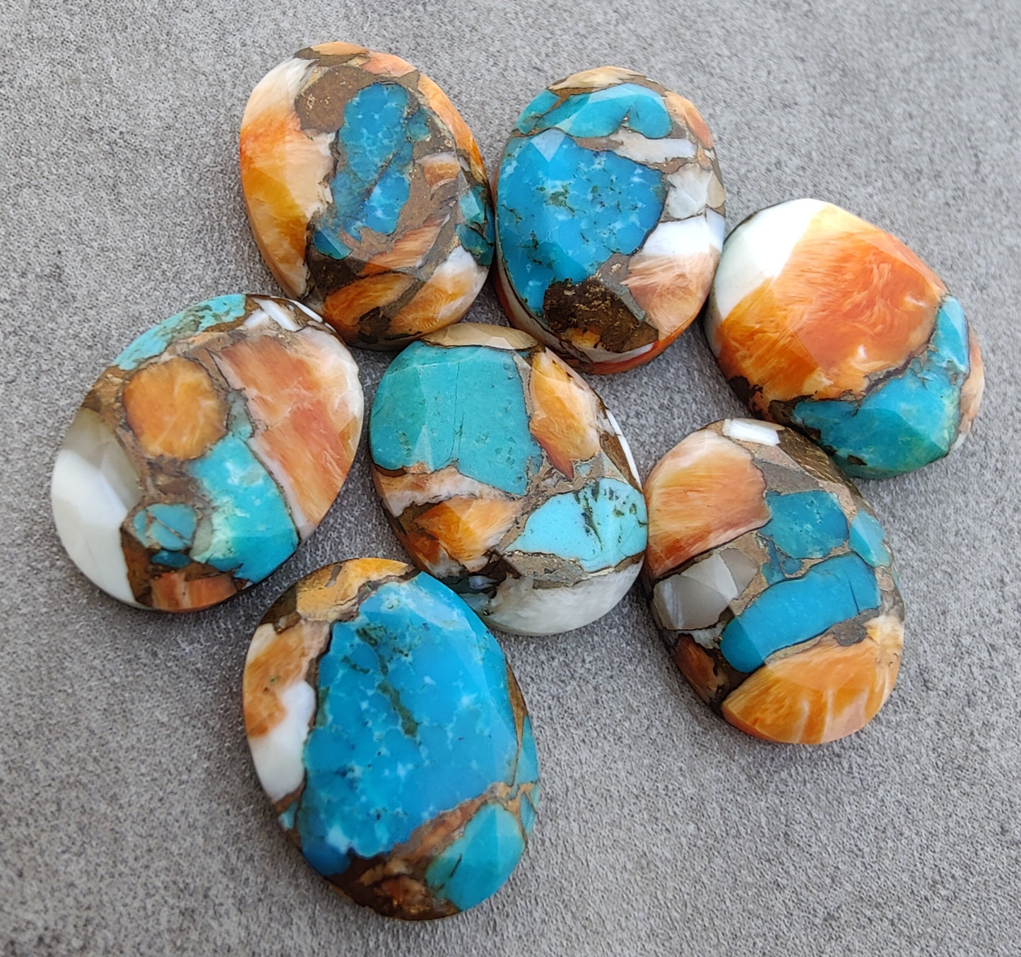 AAA+ QUALITY NATURAL OYSTER TURQUOISE OVAL SHAPE FACETED CUT FLAT BACK CALIBRATED WHOLESALE GEMSTONES, ALL SIZES AVAILABLE