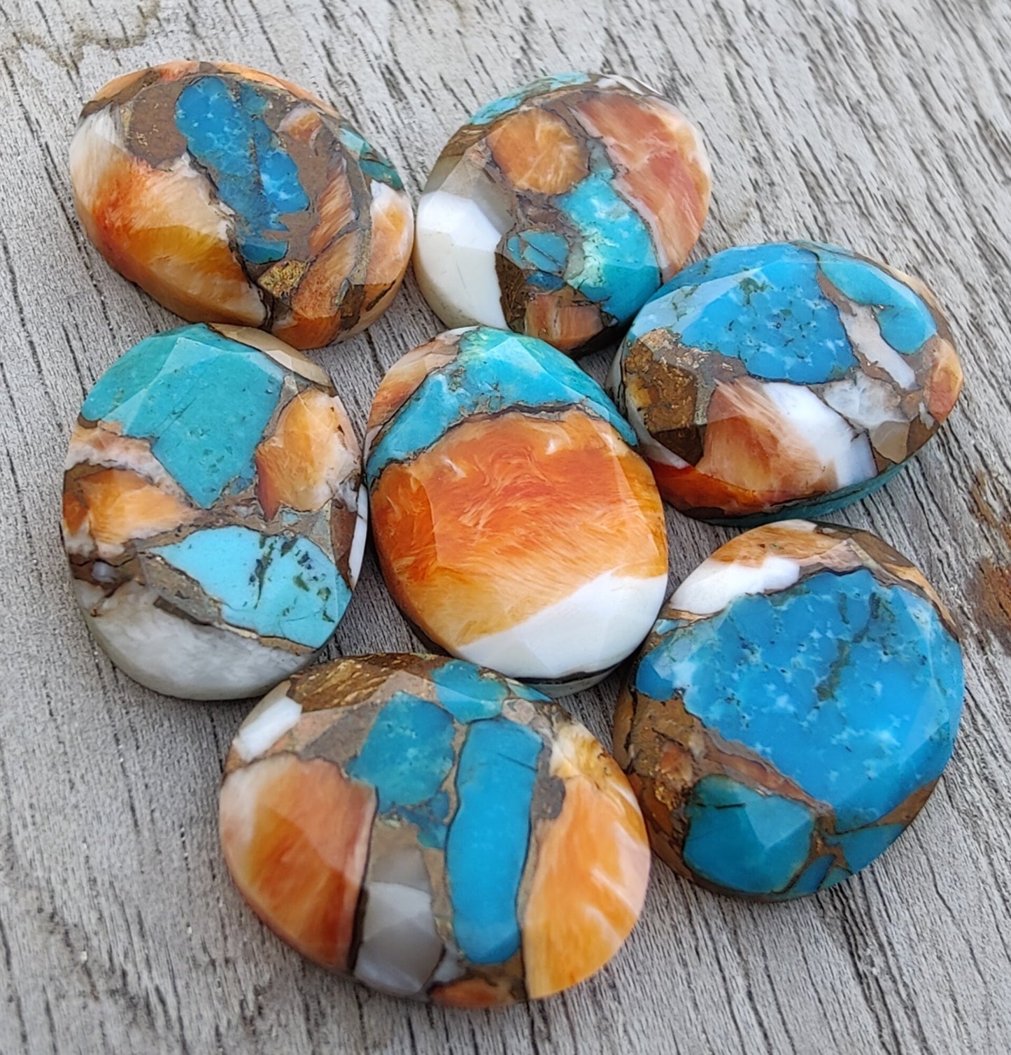 AAA+ QUALITY NATURAL OYSTER TURQUOISE OVAL SHAPE FACETED CUT FLAT BACK CALIBRATED WHOLESALE GEMSTONES, ALL SIZES AVAILABLE