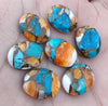 AAA+ QUALITY NATURAL OYSTER TURQUOISE OVAL SHAPE FACETED CUT FLAT BACK CALIBRATED WHOLESALE GEMSTONES, ALL SIZES AVAILABLE