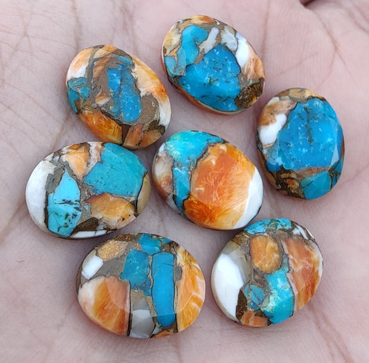 AAA+ QUALITY NATURAL OYSTER TURQUOISE OVAL SHAPE FACETED CUT FLAT BACK CALIBRATED WHOLESALE GEMSTONES, ALL SIZES AVAILABLE