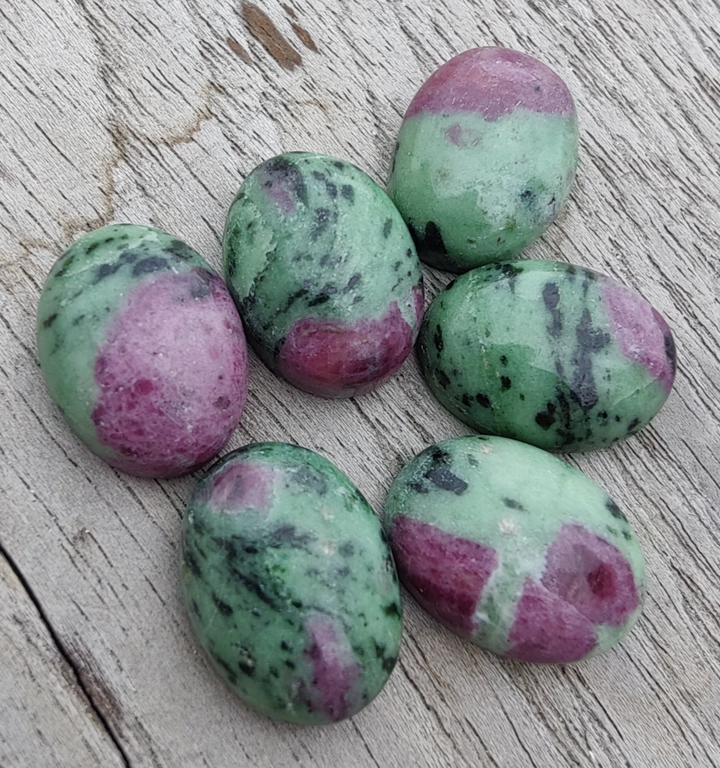 AAA+ QUALITY NATURAL RUBY ZOISITE OVAL SHAPE CABOCHON FLAT BACK CALIBRATED WHOLESALE GEMSTONES, ALL SIZES AVAILABLE