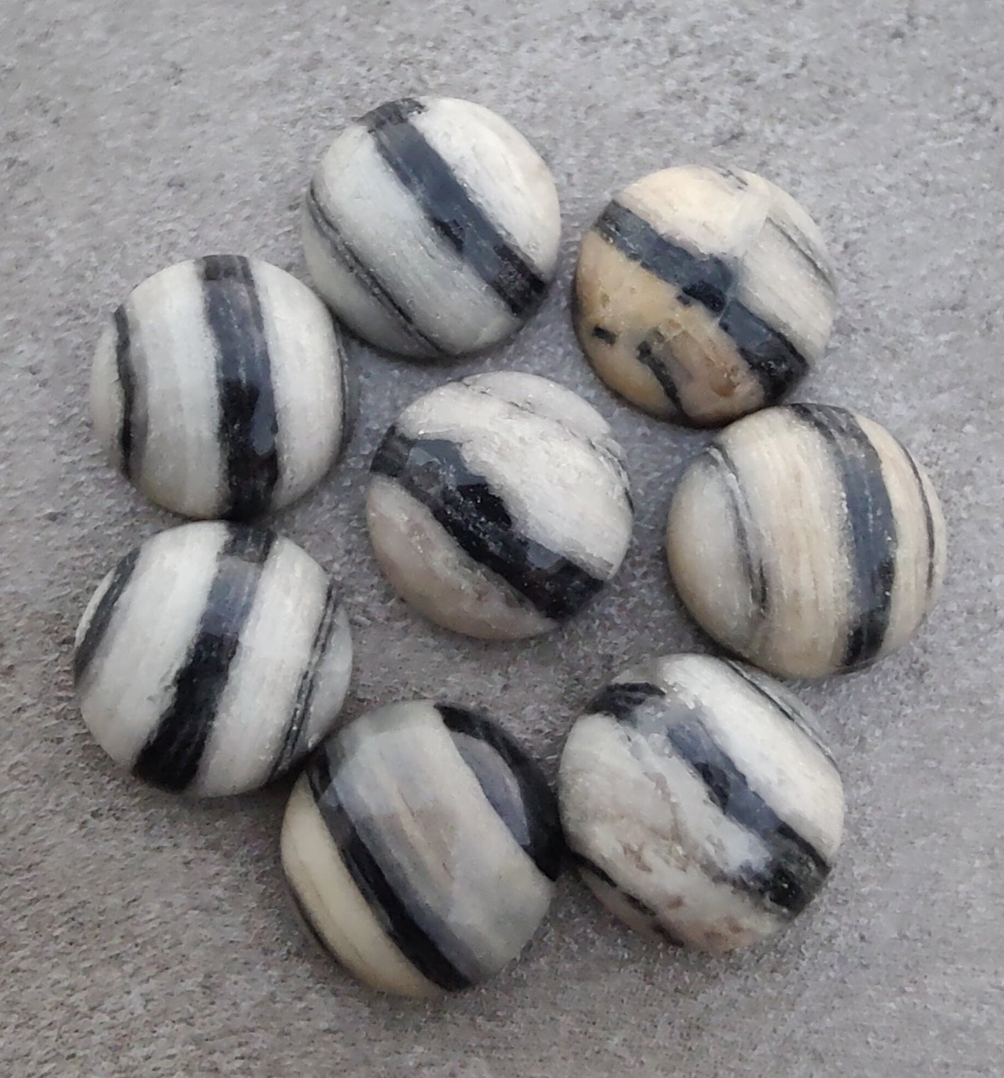 AAA+ QUALITY NATURAL ZEBRA JASPER ROUND SHAPE CABOCHON FLAT BACK CALIBRATED ROUND SHAPE GEMSTONES, ALL SIZES AVAILABLE
