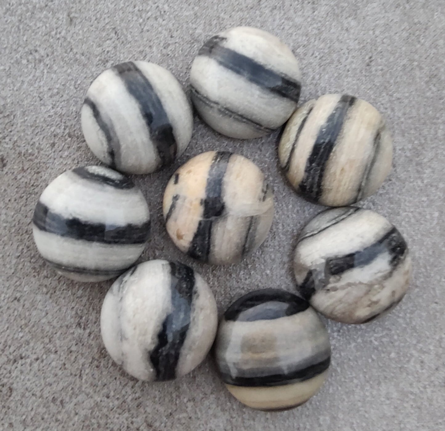 AAA+ QUALITY NATURAL ZEBRA JASPER ROUND SHAPE CABOCHON FLAT BACK CALIBRATED ROUND SHAPE GEMSTONES, ALL SIZES AVAILABLE