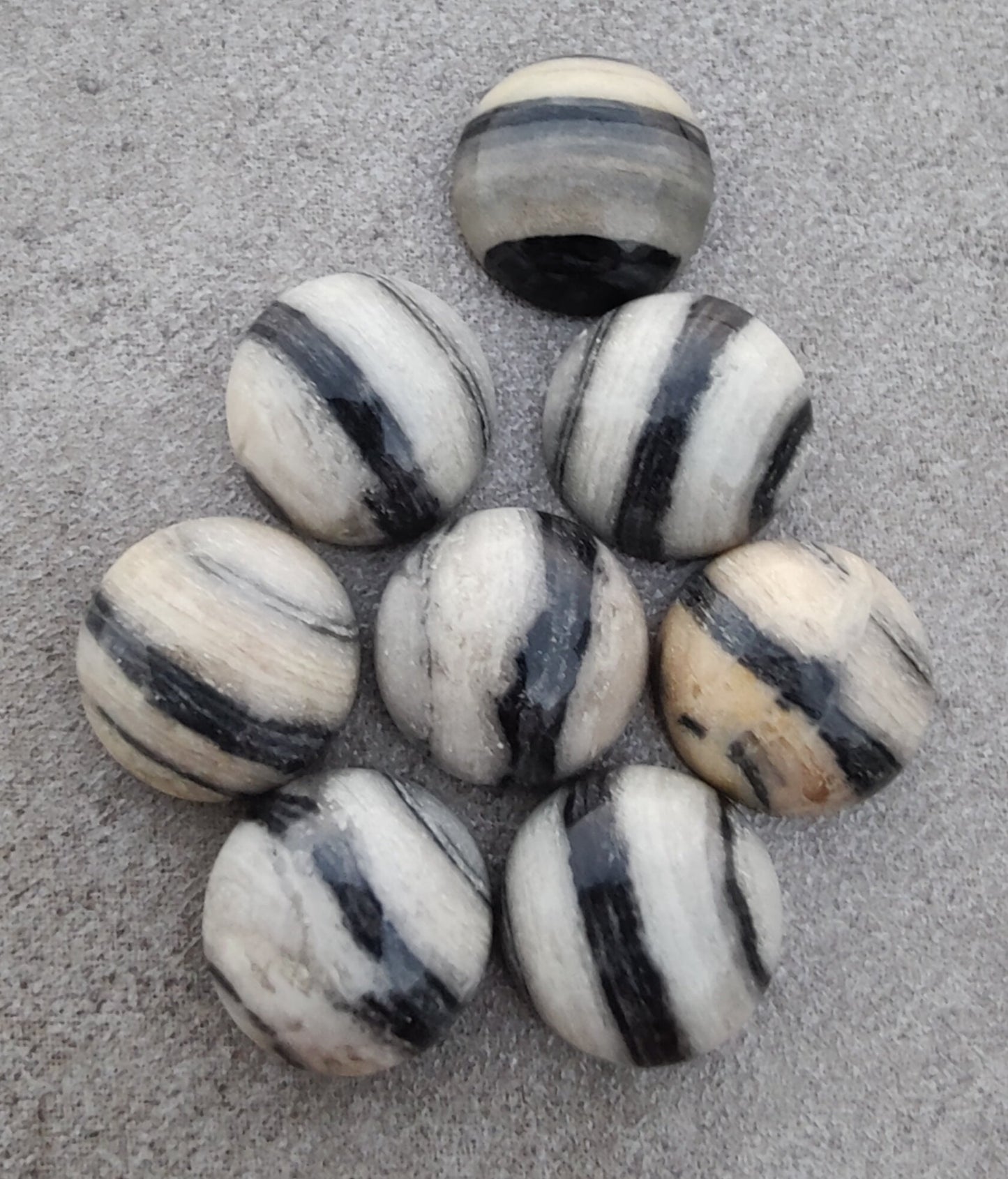 AAA+ QUALITY NATURAL ZEBRA JASPER ROUND SHAPE CABOCHON FLAT BACK CALIBRATED ROUND SHAPE GEMSTONES, ALL SIZES AVAILABLE