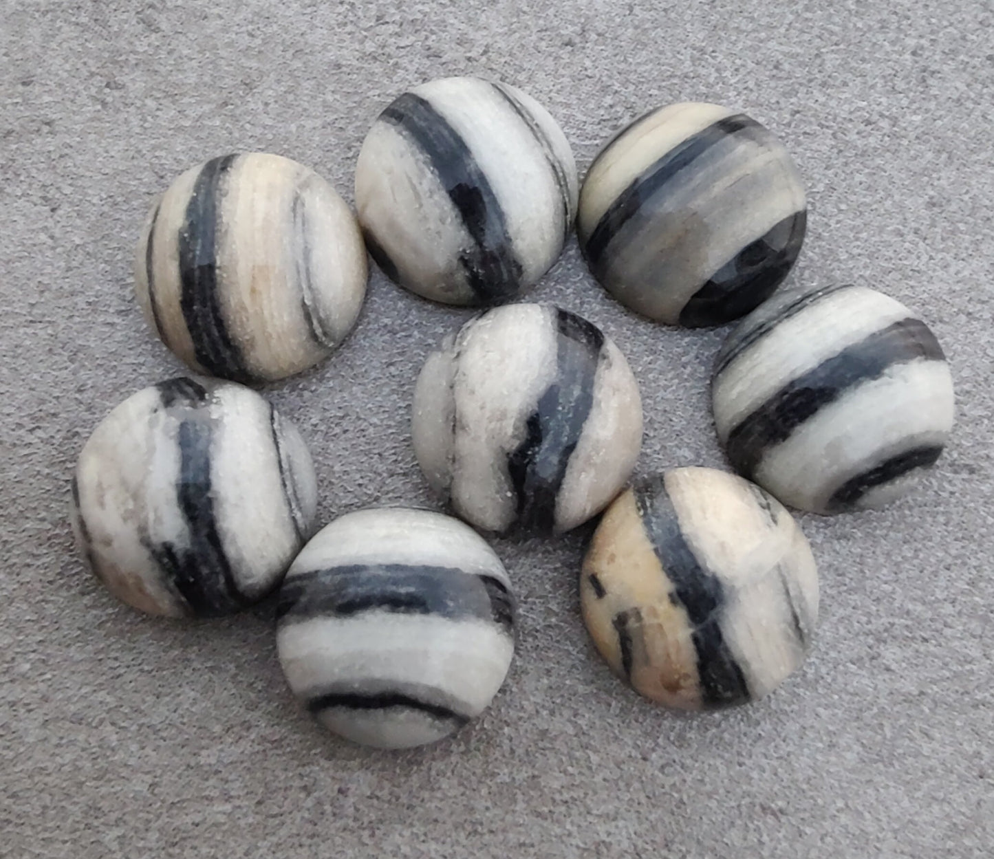 AAA+ QUALITY NATURAL ZEBRA JASPER ROUND SHAPE CABOCHON FLAT BACK CALIBRATED ROUND SHAPE GEMSTONES, ALL SIZES AVAILABLE