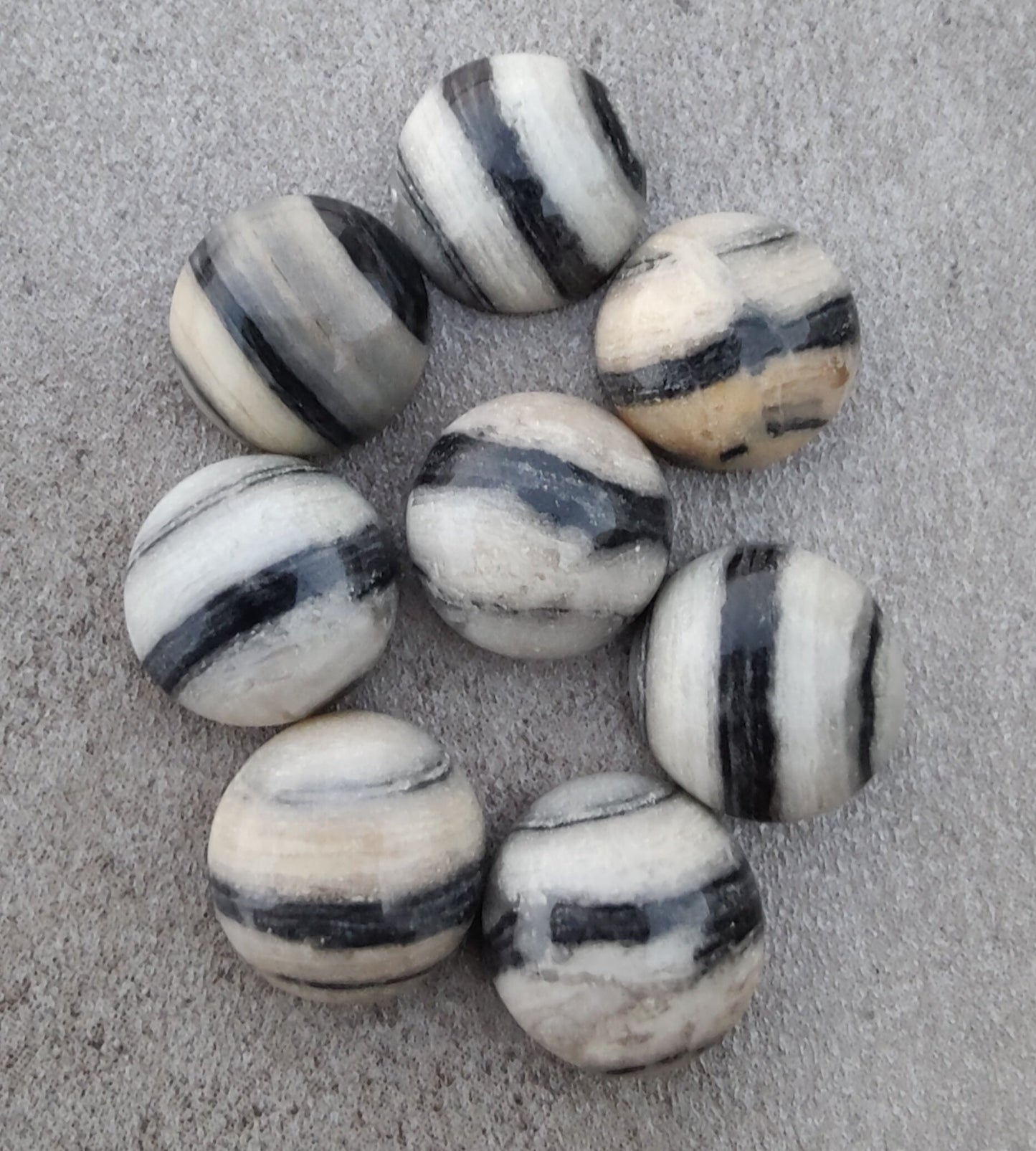 AAA+ QUALITY NATURAL ZEBRA JASPER ROUND SHAPE CABOCHON FLAT BACK CALIBRATED ROUND SHAPE GEMSTONES, ALL SIZES AVAILABLE