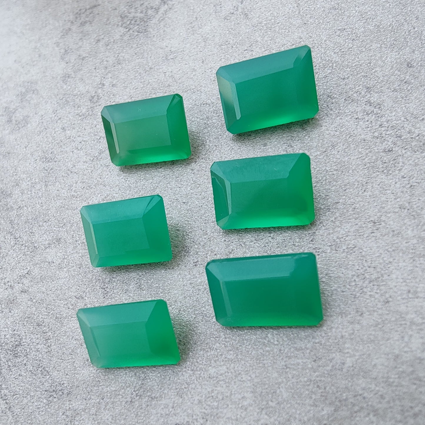 AAA+ QUALITY NATURAL GREEN ONYX RECTANGLE SHAPE FACETED CUT CALIBRATED GEMSTONES, ALL SIZES AVAILABLE
