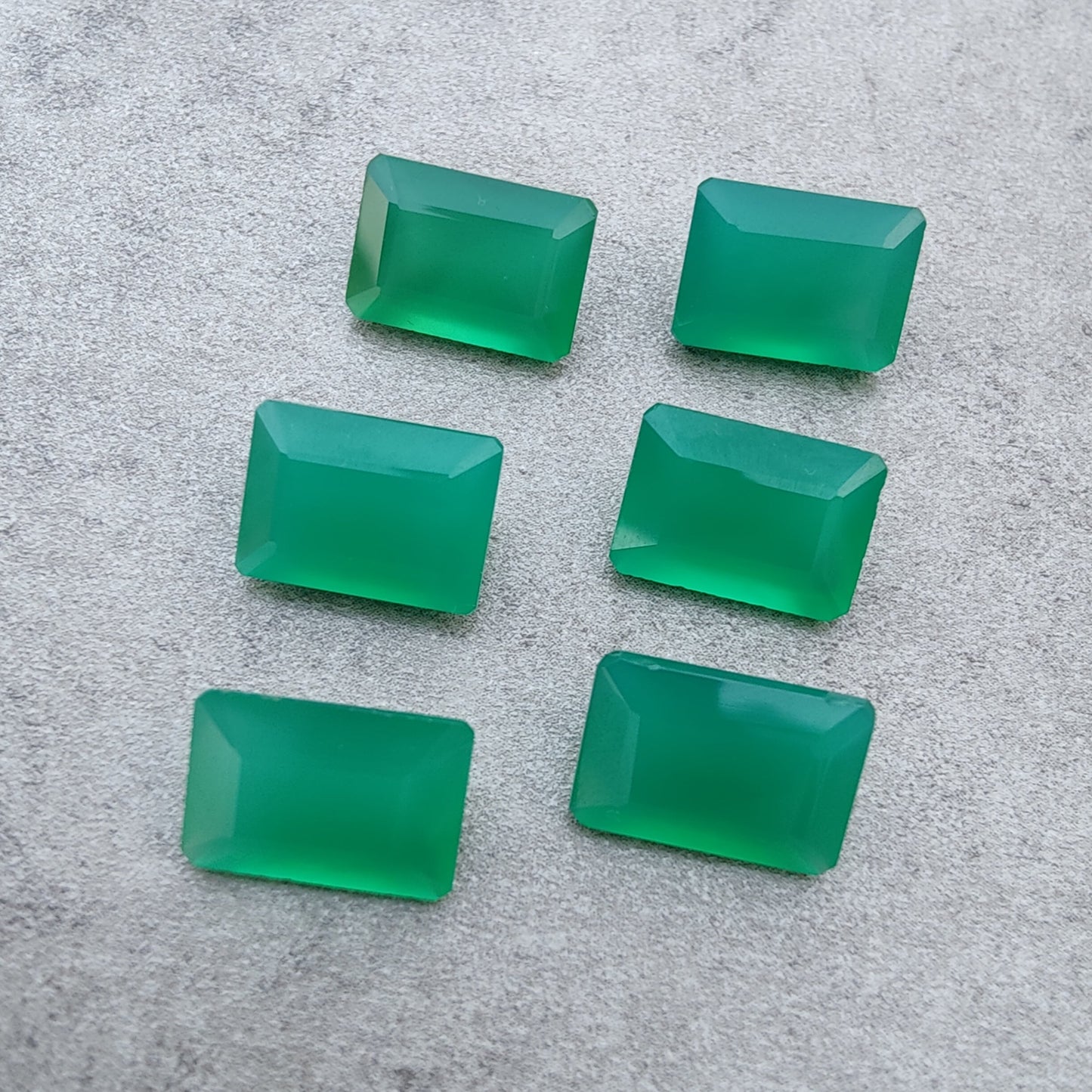 AAA+ QUALITY NATURAL GREEN ONYX RECTANGLE SHAPE FACETED CUT CALIBRATED GEMSTONES, ALL SIZES AVAILABLE