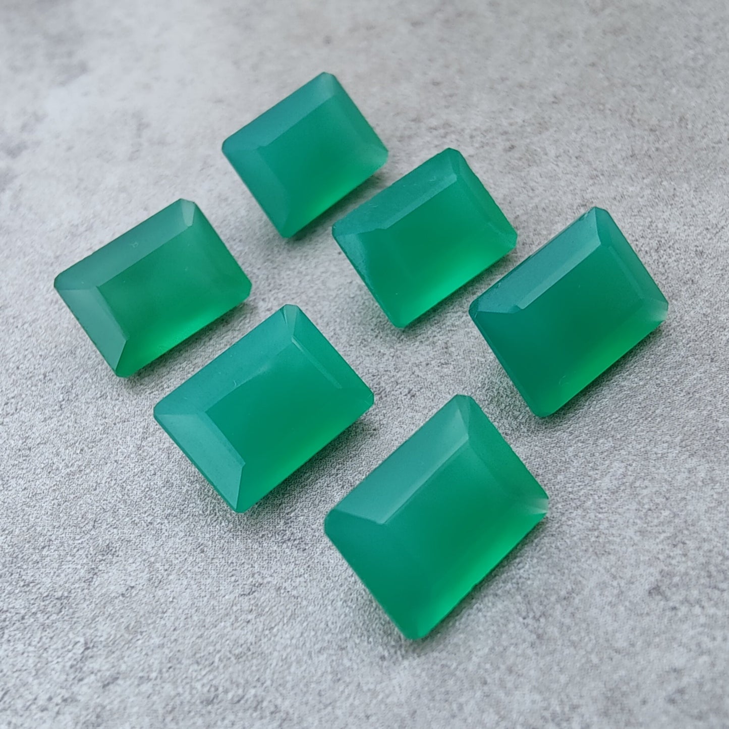 AAA+ QUALITY NATURAL GREEN ONYX RECTANGLE SHAPE FACETED CUT CALIBRATED GEMSTONES, ALL SIZES AVAILABLE