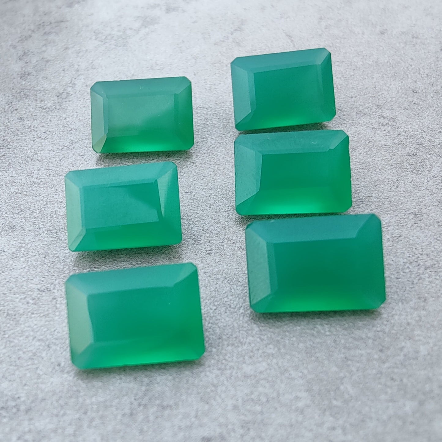 AAA+ QUALITY NATURAL GREEN ONYX RECTANGLE SHAPE FACETED CUT CALIBRATED GEMSTONES, ALL SIZES AVAILABLE