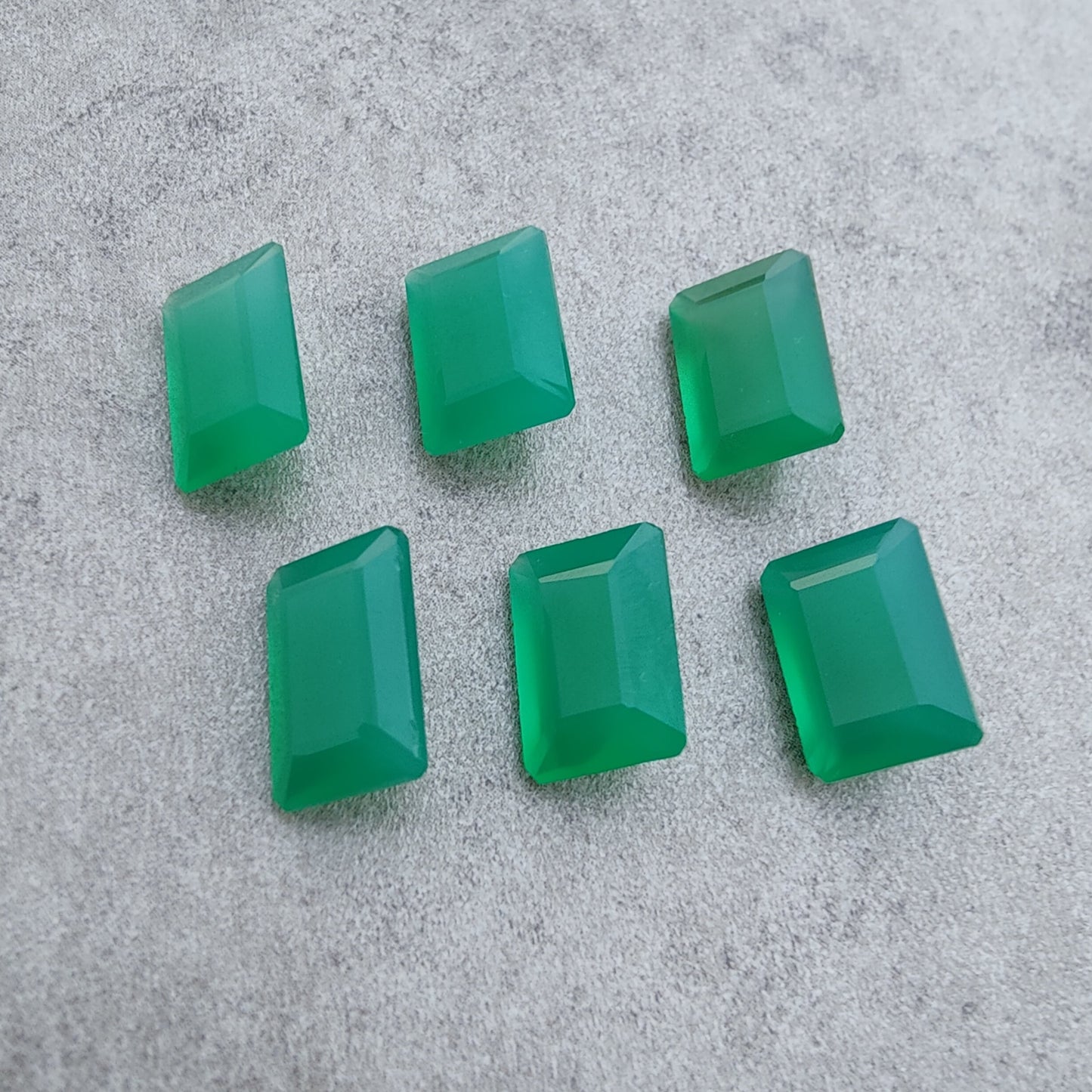 AAA+ QUALITY NATURAL GREEN ONYX RECTANGLE SHAPE FACETED CUT CALIBRATED GEMSTONES, ALL SIZES AVAILABLE