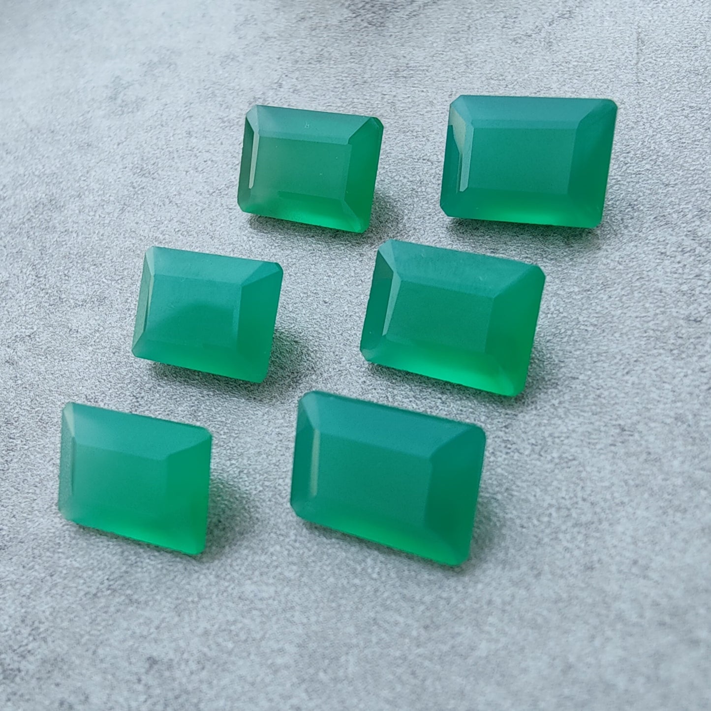 AAA+ QUALITY NATURAL GREEN ONYX RECTANGLE SHAPE FACETED CUT CALIBRATED GEMSTONES, ALL SIZES AVAILABLE