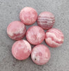 AAA+ QUALITY NATURAL RHODOCHROSITE ROUND SHAPE CABOCHON FLAT BACK CALIBRATED GEMSTONES, ALL SIZES AVAILABLE