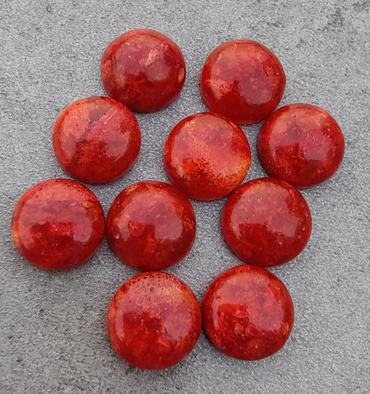 AAA+ QUALITY NATURAL SPONGE CORAL ROUND SHAPE CABOCHON FLAT BACK CALIBRATED GEMSTONES, ALL SIZES AVAILABLE