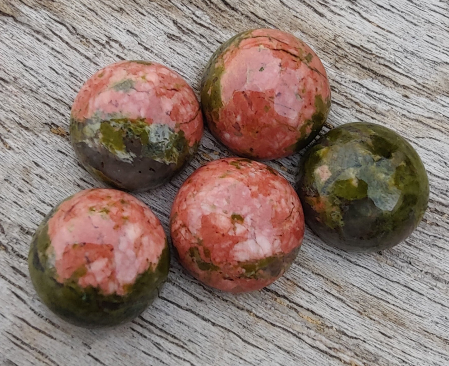 AAA+ QUALITY NATURAL UNAKITE ROUND SHAPE CABOCHON FLAT BACK CALIBRATED ROUND SHAPE GEMSTONES, ALL SIZES AVAILABLE
