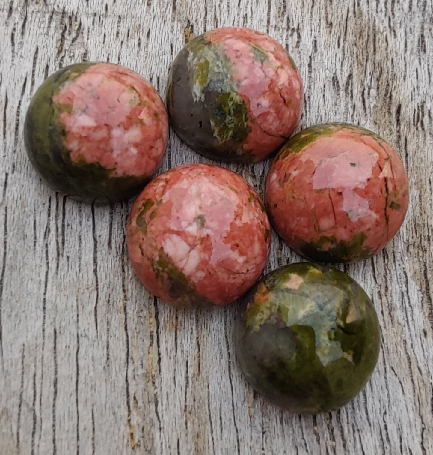 AAA+ QUALITY NATURAL UNAKITE ROUND SHAPE CABOCHON FLAT BACK CALIBRATED ROUND SHAPE GEMSTONES, ALL SIZES AVAILABLE
