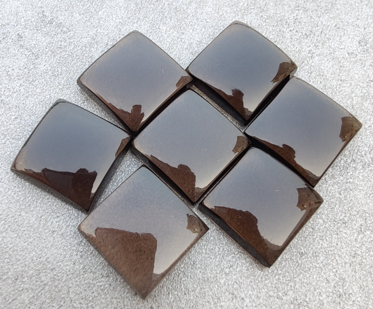 NATURAL SMOKY SQUARE SHAPE CABOCHON FLAT BAK CALIBRATED AAA+ QUALITY GEMSTONES, ALL SIZES AVAILABLE
