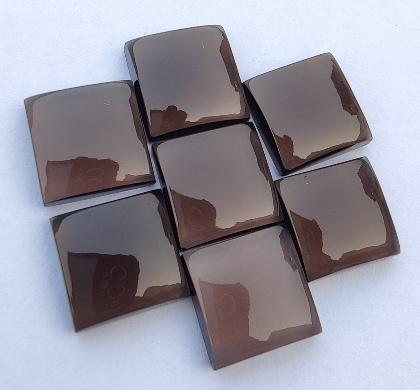 NATURAL SMOKY SQUARE SHAPE CABOCHON FLAT BAK CALIBRATED AAA+ QUALITY GEMSTONES, ALL SIZES AVAILABLE